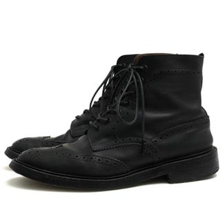 トリッカーズ(Trickers)のトリッカーズ／Tricker's レースアップブーツ シューズ 靴 メンズ 男性 男性用レザー 革 本革 ブラック 黒  M2508 MALTON Brogue Boots モールトン ダブルソール カントリーブーツ ウイングチップ 定番 グッドイヤーウェルト製法(ブーツ)