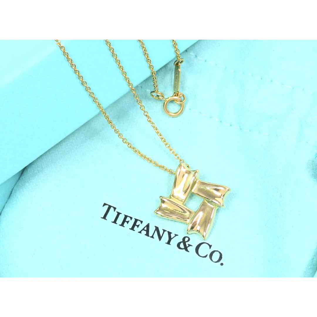 TIFFANY&Co ティファニー 750 スクエア 菱形 ネックレス ゴールド