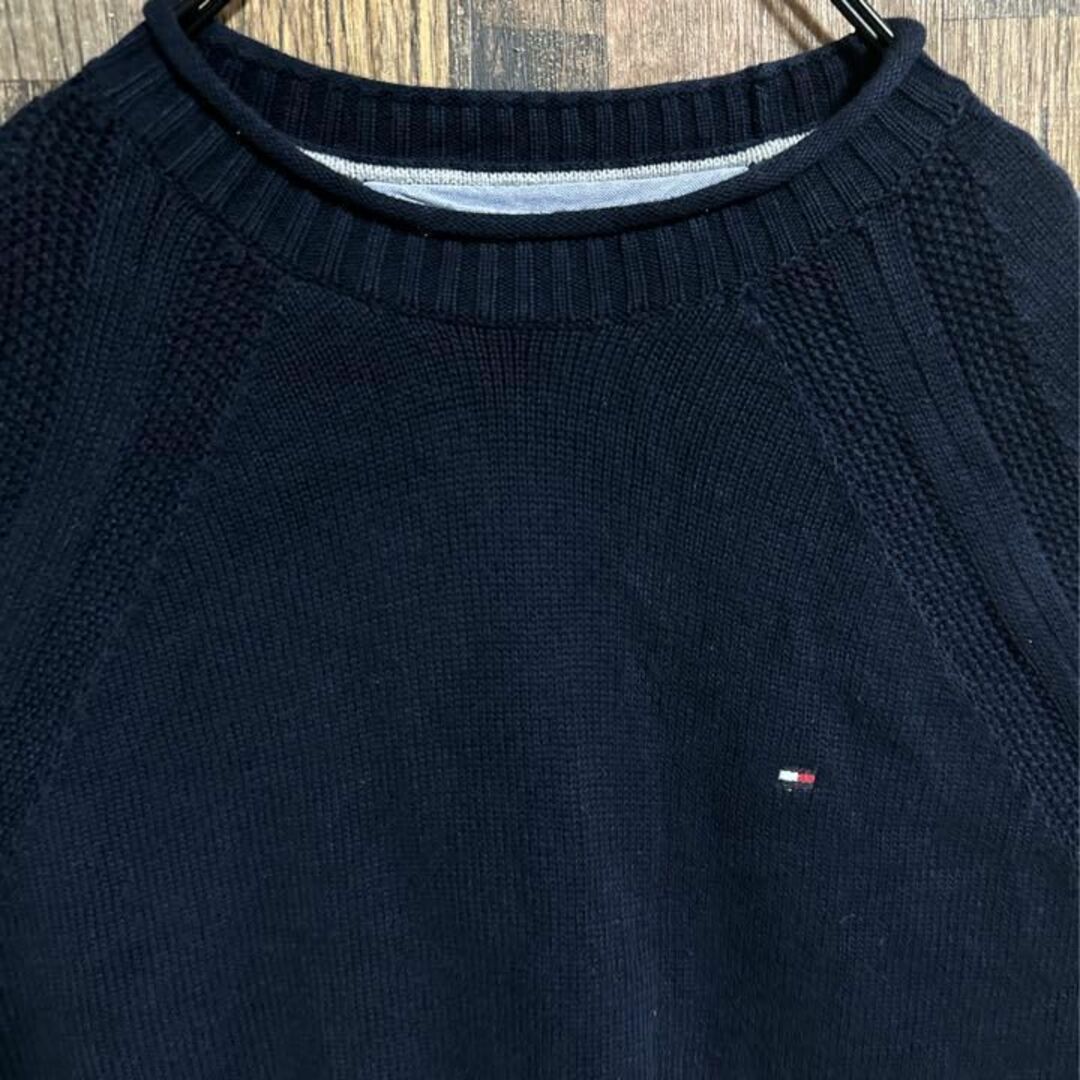 トミーヒルフィガー ロゴ ニット セーター ネイビー Lサイズ 紺 USA