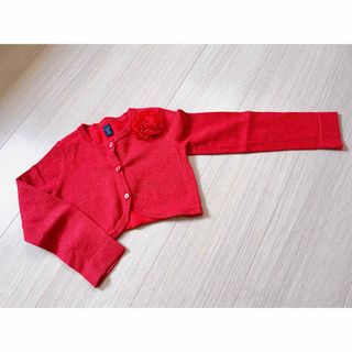 ベビーギャップ(babyGAP)の110cm babyGap長袖ショートラメ入りカーディガン ピンク 女の子(カーディガン)