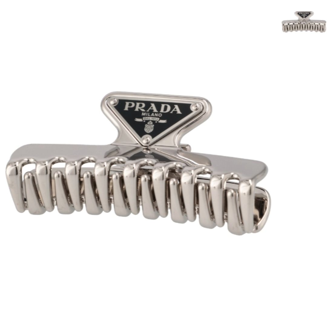 PRADA メタル ヘアクリップ トライアングル