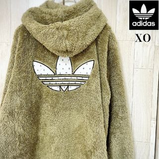 adidas アディダス　ジップパーカー　裏ボア　ビックシルエット