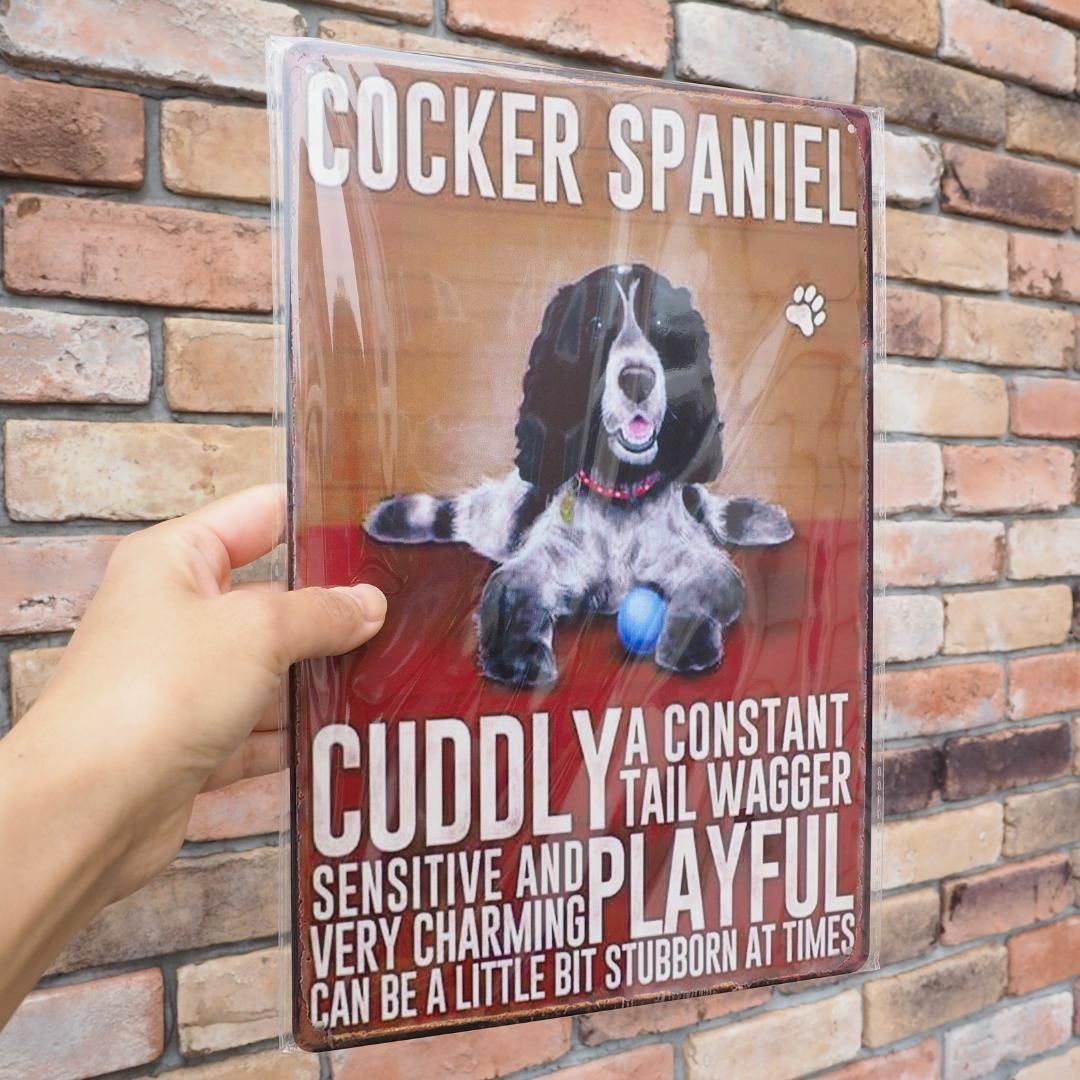 ブリキ看板 コッカースパニエル プレート 犬 雑貨 ヴィンテージ dog ペット | フリマアプリ ラクマ
