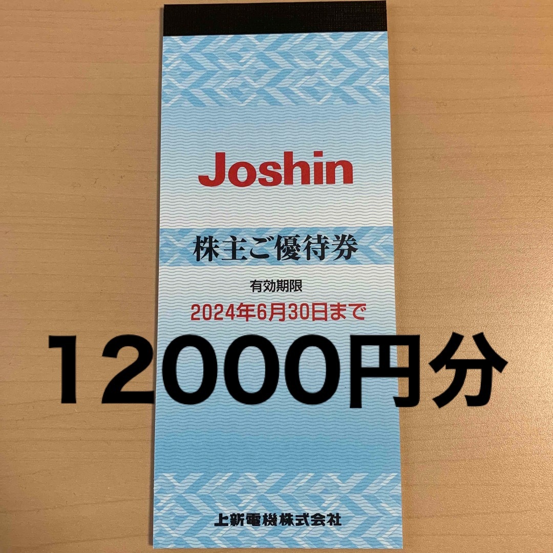 上新電機 株主優待 12000円分(200円券60枚綴) 22.6.30迄