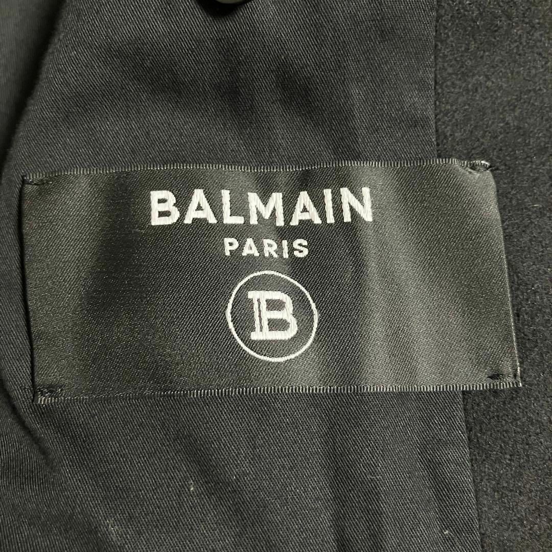 BALMAIN - 【未使用級】BALMAIN フーデッドピーコート 21AW Bボタン 54