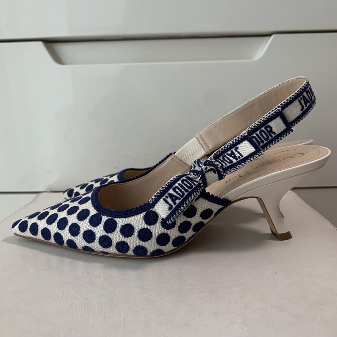 Christian Dior - 美品 ディオール ネイビードット パンプスの通販 by