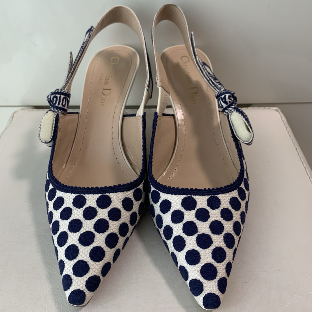Christian Dior - 美品 ディオール ネイビードット パンプスの通販 by