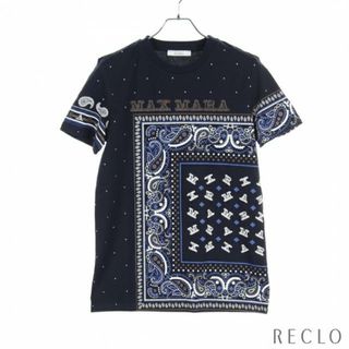 マックスマーラ(Max Mara)のORESTE スカーフプリント Tシャツ コットン ネイビー(Tシャツ(半袖/袖なし))