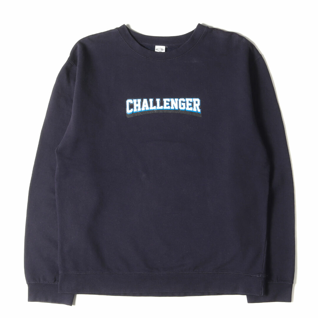 CHALLENGER チャレンジャー スウェット サイズ:M 20AW カレッジロゴ クルーネック スウェットシャツ COLLEGE LOGO SWEAT ネイビー 紺 トップス トレーナー 長袖【メンズ】トップス