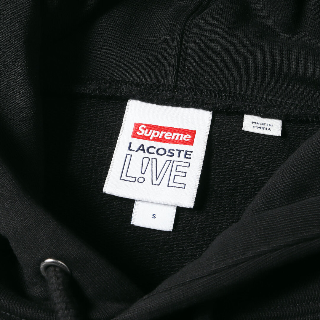 LACOSTE Logo Panel Hooded Sweatshirt 黒 S