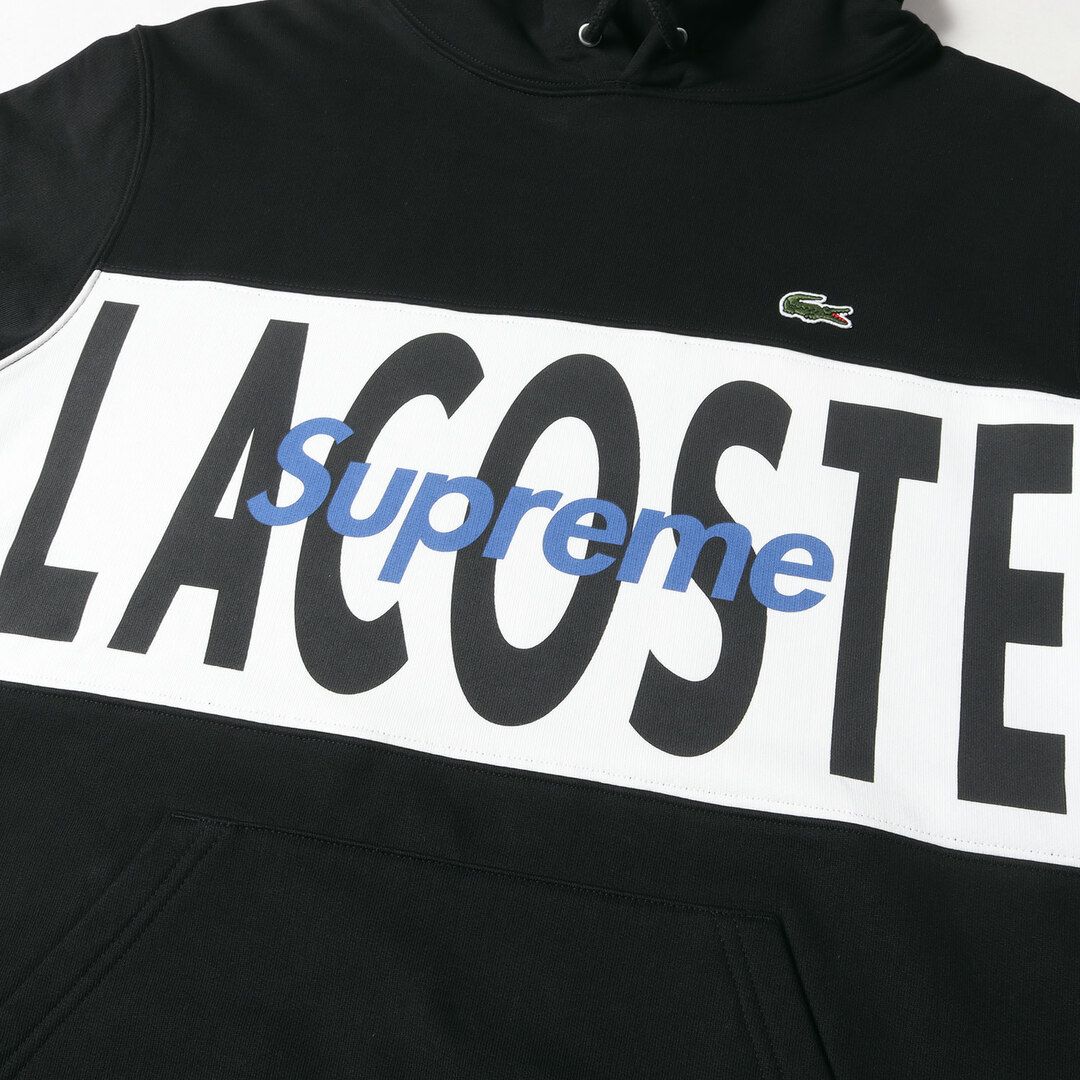 LACOSTE Logo Panel Hooded Sweatshirt 黒 S