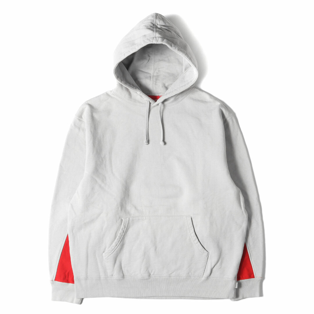 Supreme シュプリーム パーカー サイズ:M 22SS 袖パネルロゴ スウェット パーカー Cropped Panels Hooded Sweatshirt グレー トップス フーデッド スウェットシャツ フーディー 【メンズ】