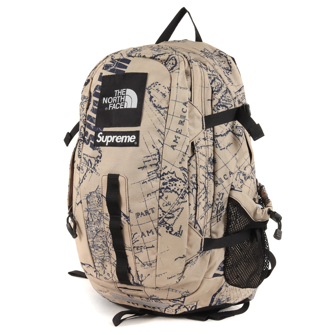 Supreme シュプリーム 12SS THE NORTH FACE ノースフェイス マップ柄 ホットショット バックパック Hot Shot Backpack ベージュ カバン コラボ【メンズ】