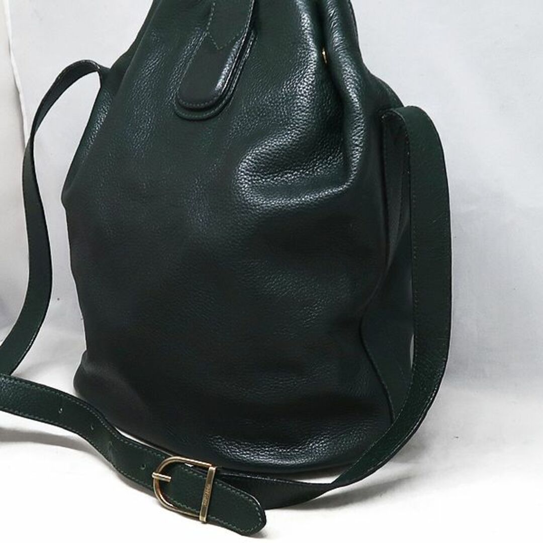 Trussardi(トラサルディ)のTRUSSARDI トラサルディ レザー 巾着型 ショルダー バッグ グリーン  レディースのバッグ(ショルダーバッグ)の商品写真
