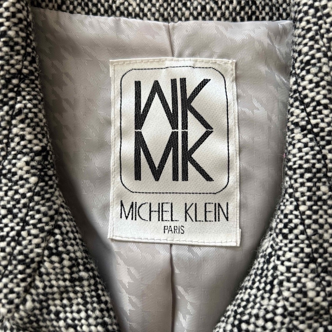 MICHEL KLEIN(ミッシェルクラン)のレディース　美品　ミッシェルクラン　ツイード　ジャケット　ピーコート　M 38  レディースのジャケット/アウター(ピーコート)の商品写真