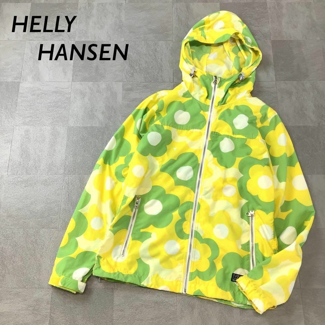 美品 HELLY HANSEN 総柄 花柄 ナイロンパーカー イエロー L | フリマアプリ ラクマ