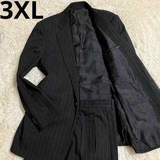 最高級黒タグ】GIORGIO ARMANI スーツ ストライプ 56 ブラック-