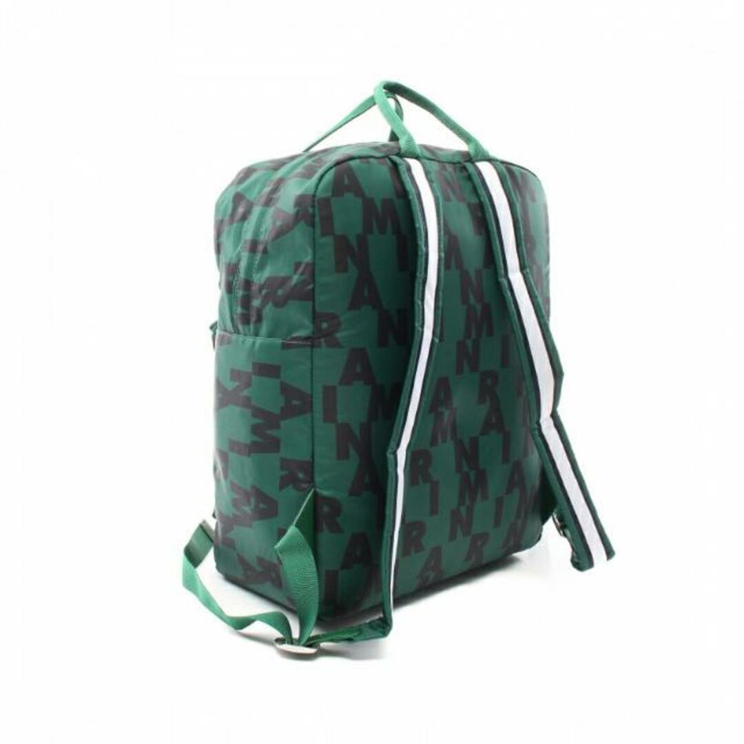 Marni - バックパック リュックサック グリーン ブラック ロゴ キッズ