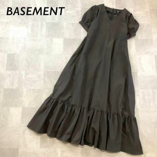 BASEMENT online フレア ロングワンピース vネック ブラック(ロングワンピース/マキシワンピース)