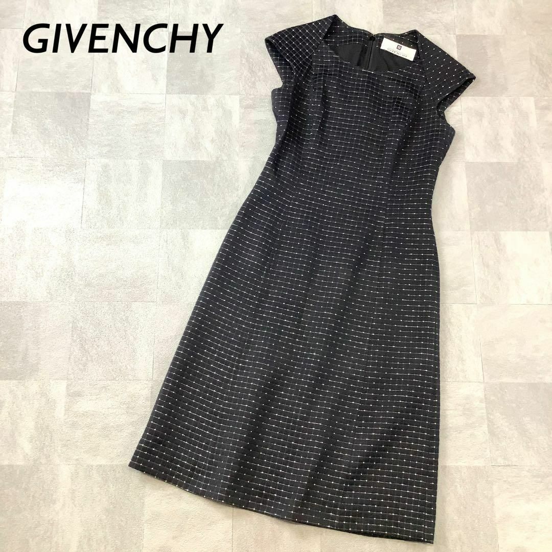 GIVENCHY ジバンシー ボックスチェック デザイン ロングワンピース-