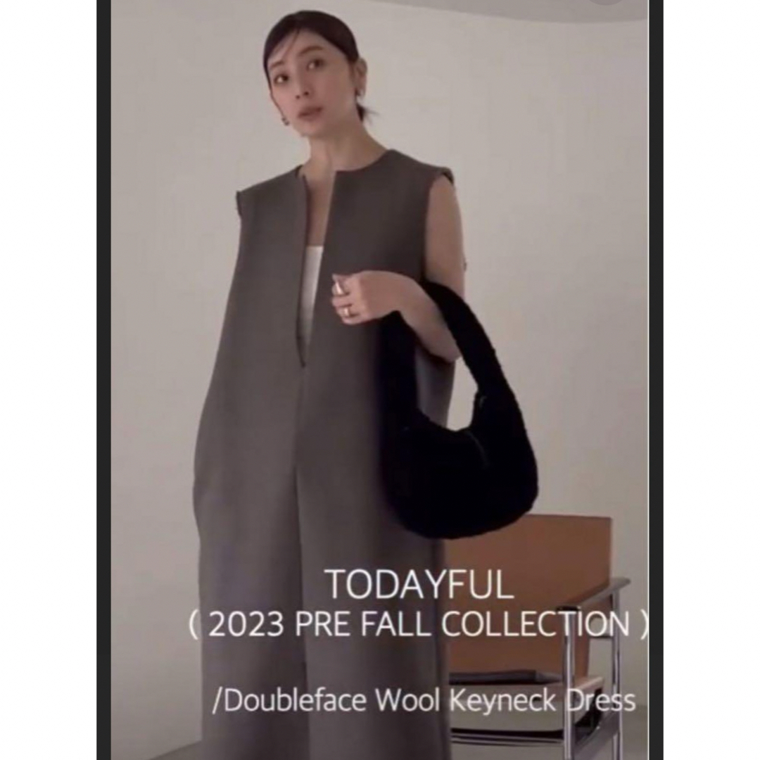 TODAYFUL(トゥデイフル)のDoubleface Wool Keyneck Dress レディースのワンピース(ロングワンピース/マキシワンピース)の商品写真