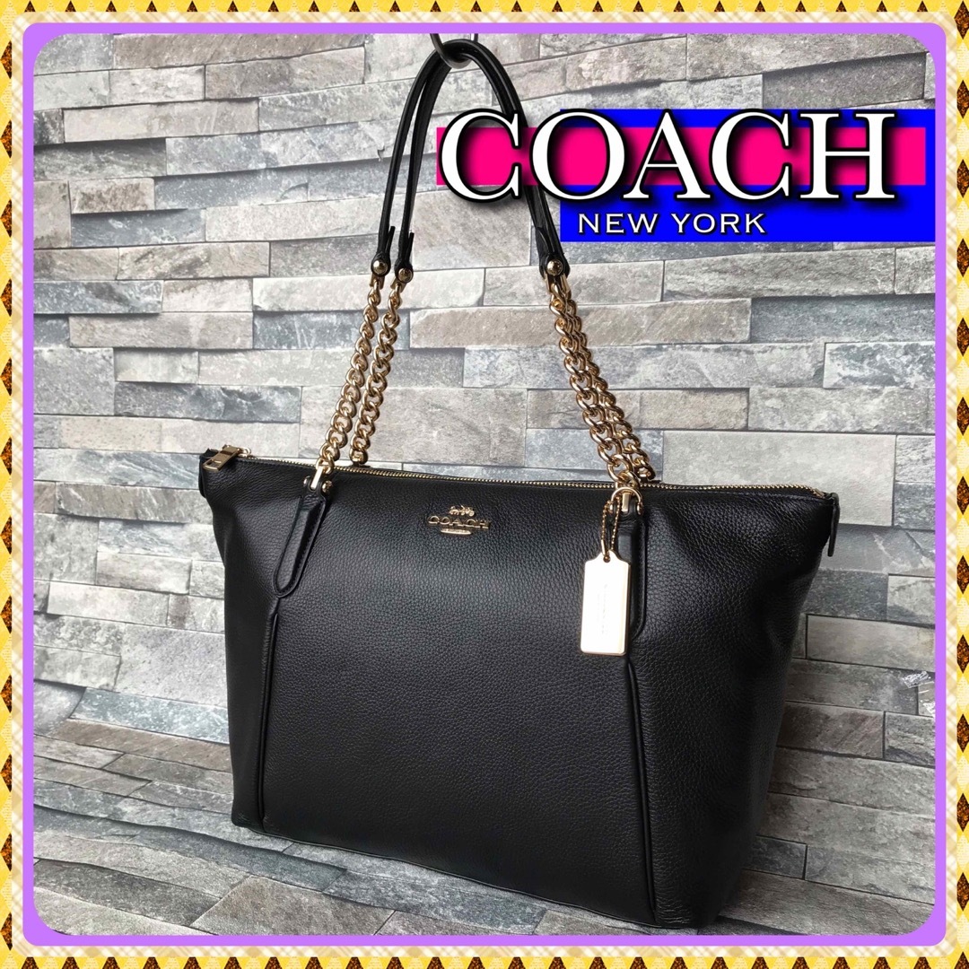 COACH - ◇◇◇ COACH ペブルドレザーチェーントート ラグジュアリー ...