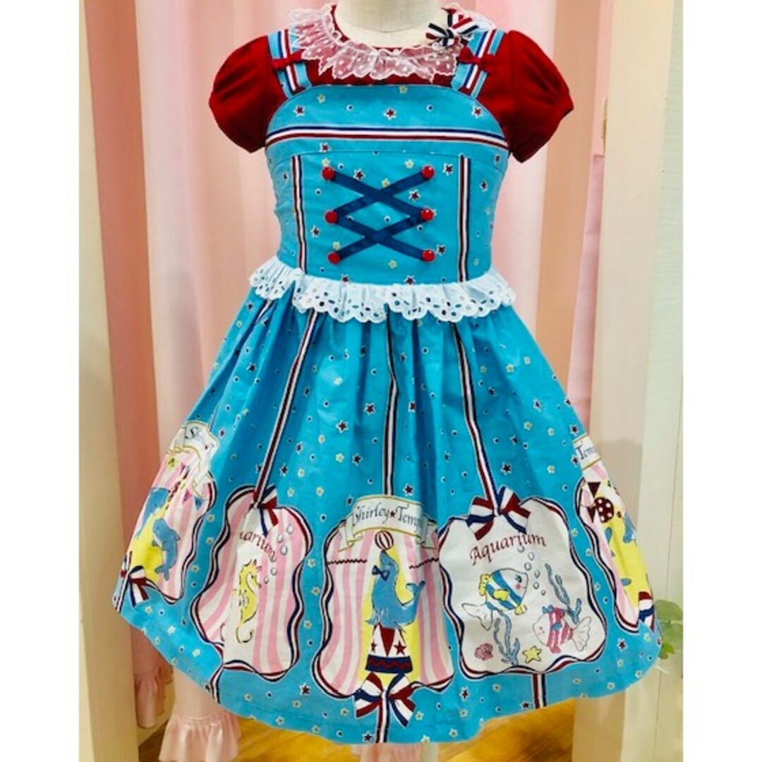 キッズ服女の子用(90cm~)新品シャーリーテンプル140 アクアリウムJSK