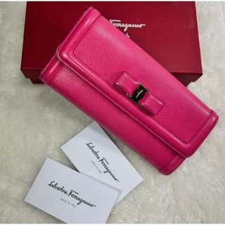 Salvatore Ferragamo 折り財布 フラワー 花 レザー 折り財布