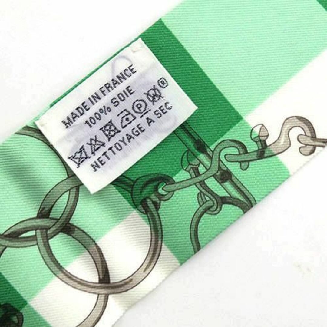 Hermes(エルメス)のエルメス スカーフ シルク ツイリー チェック グリーン 03743 レディースのファッション小物(バンダナ/スカーフ)の商品写真