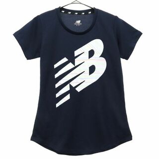 ニューバランス(New Balance)のニューバランス ロゴプリント 半袖 Ｔシャツ S ネイビー new balance スポーツ トレーニングウェア レディース 古着 【231026】 メール便可(Tシャツ(半袖/袖なし))