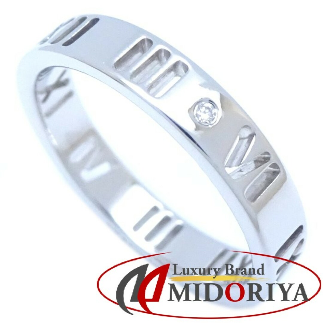 TIFFANY&Co. ティファニー アトラス ピアスド リング 指輪 4Pダイヤモンド 10号 K18WG ホワイトゴールド/290614【BJ】