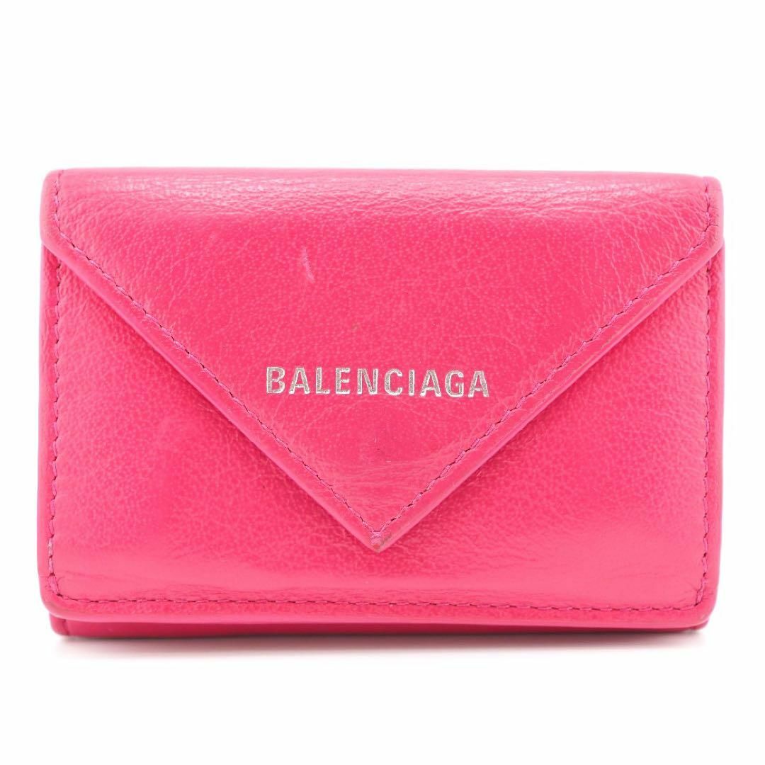 Balenciaga(バレンシアガ)のバレンシアガ 391446 ペーパーミニ 三つ折り財布 ピンク レディース レディースのファッション小物(財布)の商品写真