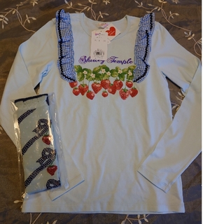 シャーリーテンプル(Shirley Temple)のシャーリー　160　タグ付新品いちごカットソー＆ソックス(Tシャツ/カットソー)