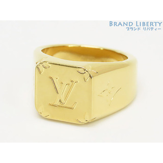 ルイヴィトン(LOUIS VUITTON)の美品ルイヴィトンシグネットリングモノグラムL指輪ゴールドメタル(リング(指輪))