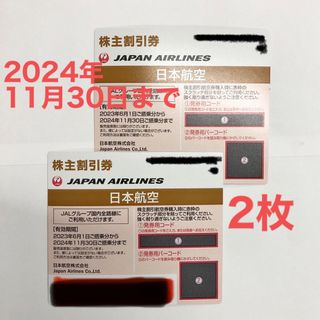 ジャル(ニホンコウクウ)(JAL(日本航空))のJAL 日本航空 株主優待券/株主割引券 2枚 2024年11月30日の搭乗まで(その他)