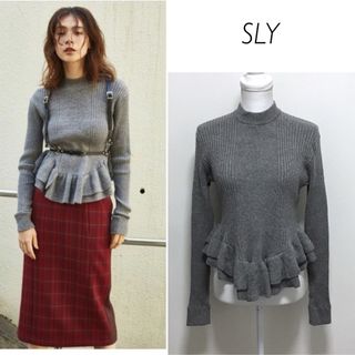 スライ(SLY)の【1回のみ着用】SLY FRILL W HEM HG TOPS(ニット/セーター)