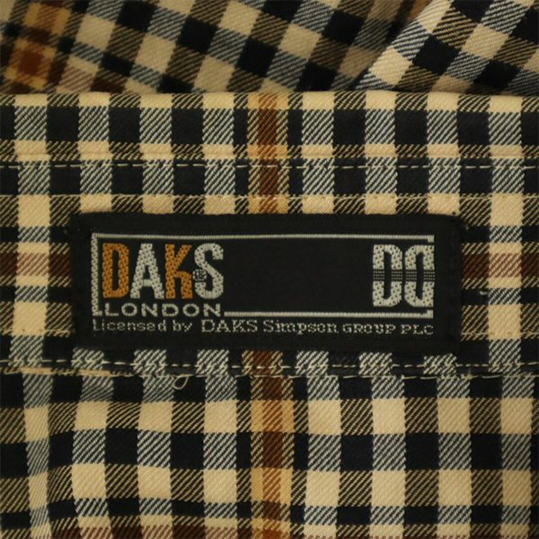 ダックス 日本製 チェック 長袖 シャツ L ベージュ系 DAKS レギュラーカラー メンズ  【231026】 6