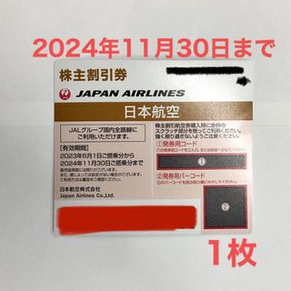 ジャル(ニホンコウクウ)(JAL(日本航空))のJAL 日本航空 株主優待券/株主割引券 1枚 2024年11月30日の搭乗まで(その他)