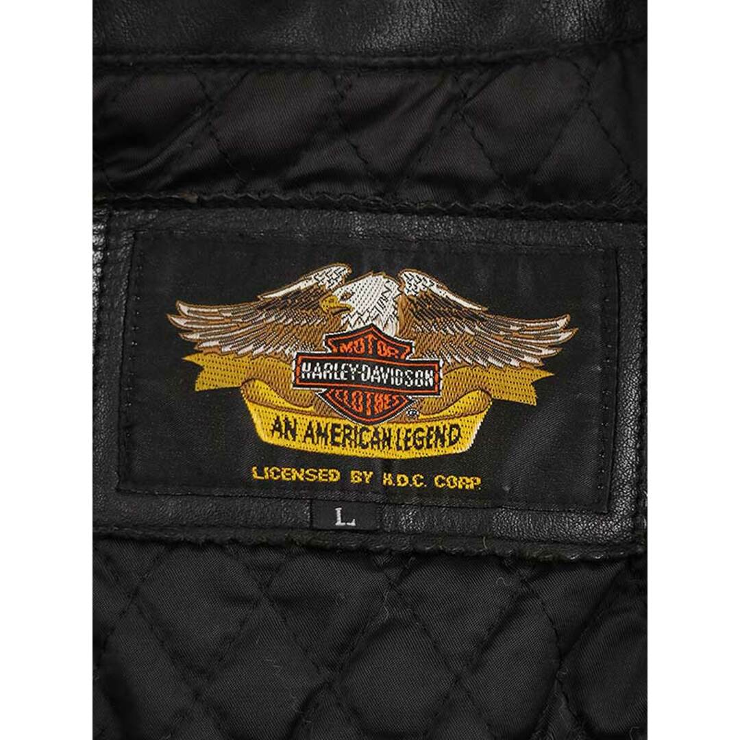 HARLEY DAVIDSON ハーレーダビッドソン シングルレザーライダースジャケット ブラック L