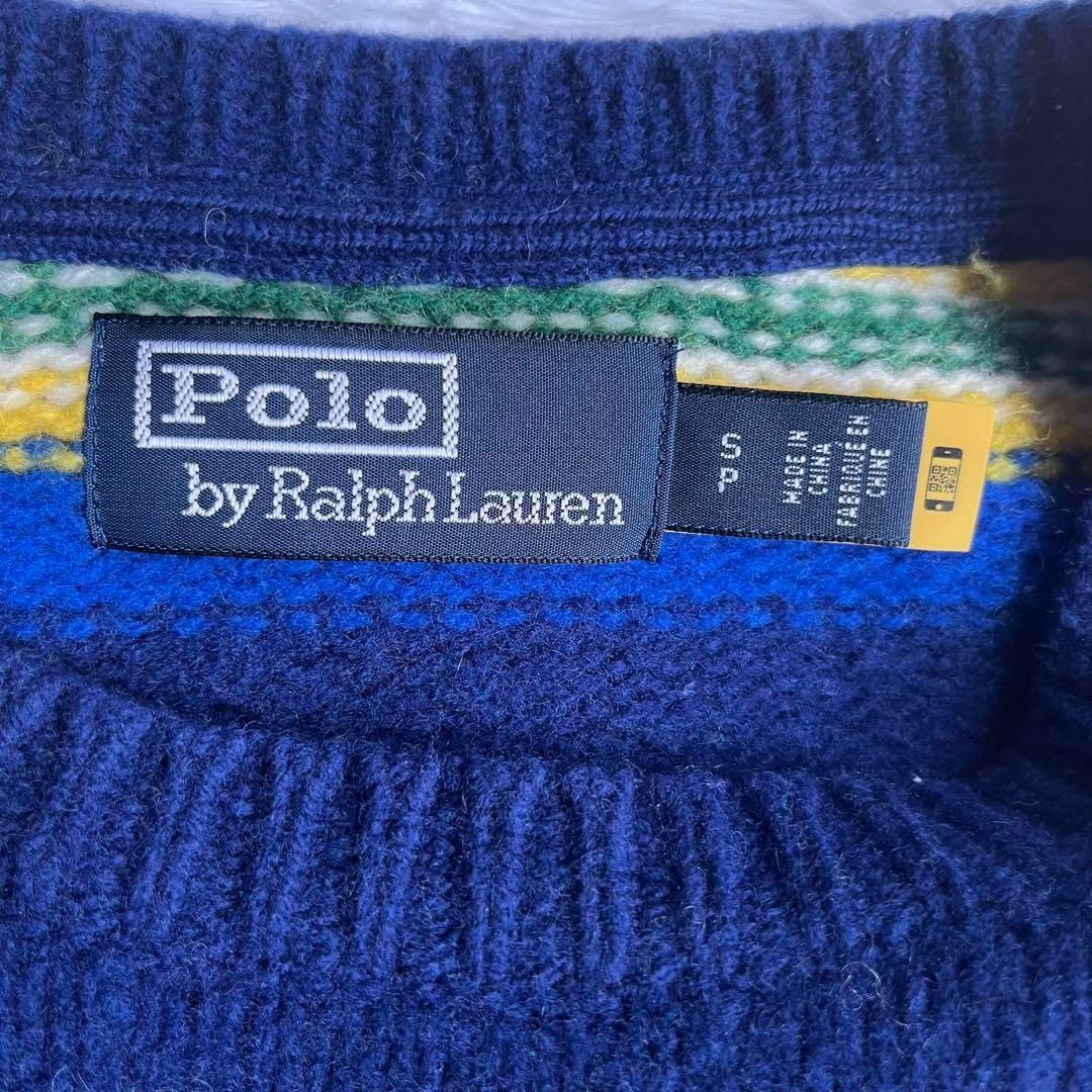 POLO RALPH LAUREN(ポロラルフローレン)の【即完売】ポロラルフローレン　マルチカラーボーダー　ニットセーター メンズのトップス(ニット/セーター)の商品写真