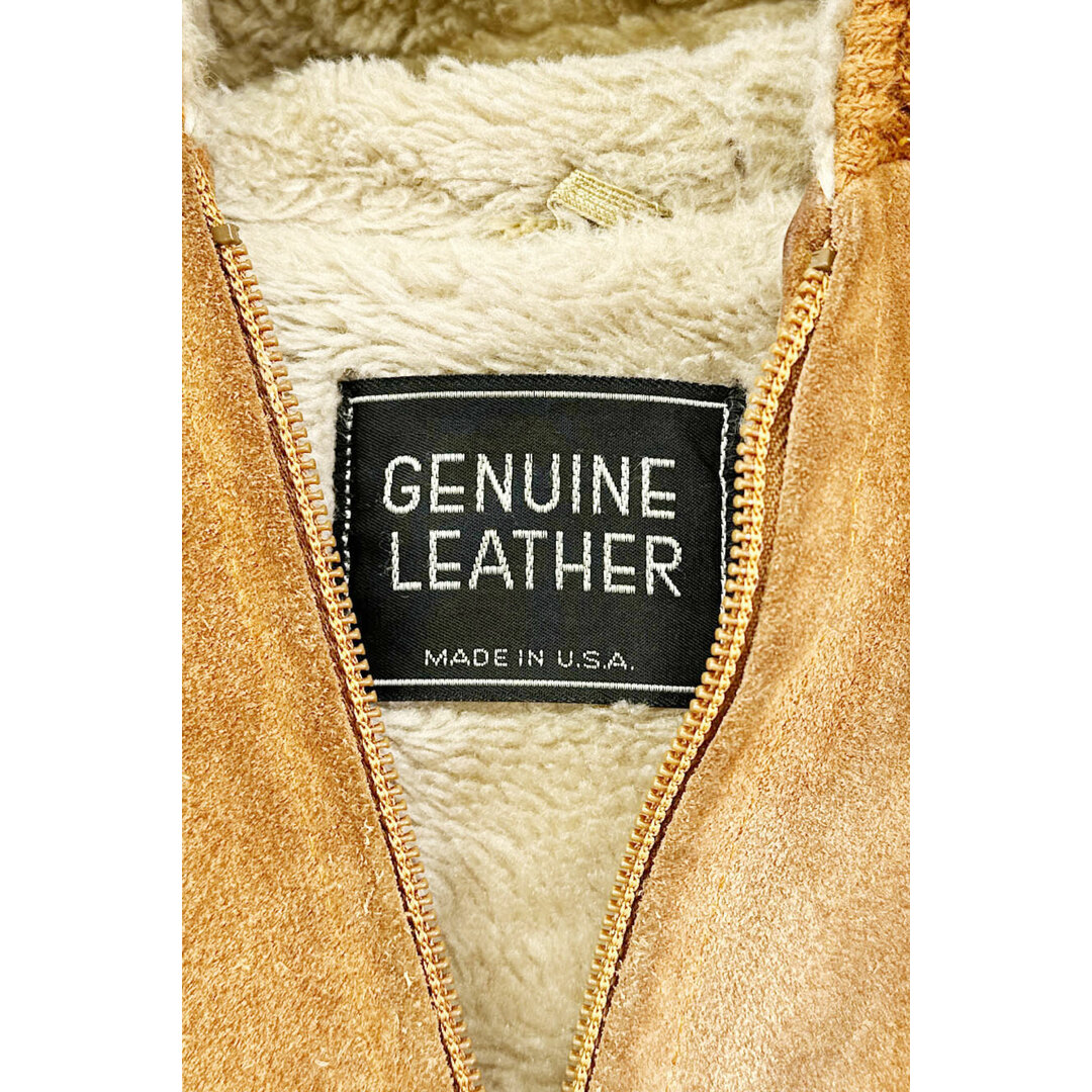 デッドストックほぼ未使用品Made in USA GENUINE LEATHER jacket ジェニュインレザー レザージャケット パーカー フード ブラウン系 サイズ42 ヴィンテージ 10