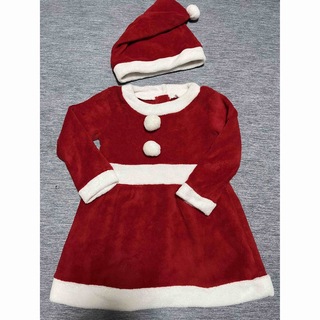 クリスマス サンタクロース コスプレ 女の子ワンピース 帽子セット(ワンピース)
