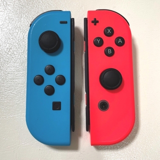 ニンテンドースイッチ(Nintendo Switch)のニンテンドーSwitch ジョイコン 左右セット 純正品 ネオンレッド ブルー(その他)