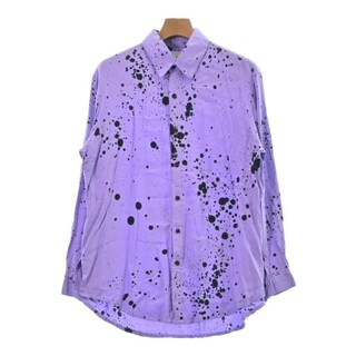 SUKU スク カジュアルシャツ 2(M位) 紫x黒(総柄) 【古着】【中古】(シャツ)