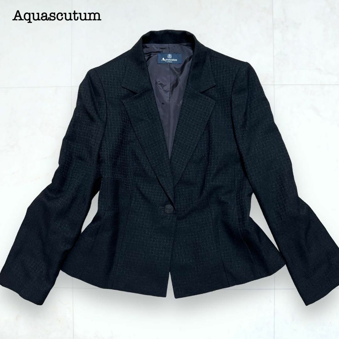 美品　Aquascutumアクアスキュータム　テーラードジャケット　ブラック
