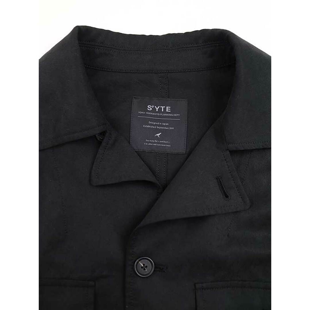 Yohji Yamamoto(ヨウジヤマモト)のs'yte by Yohji Yamamoto サイト バイ ヨウジヤマモト BIO-WASH LYOCELL TWILL OVERSIZE MILITARY COAT オーバーコート ブラック 3 メンズのジャケット/アウター(その他)の商品写真