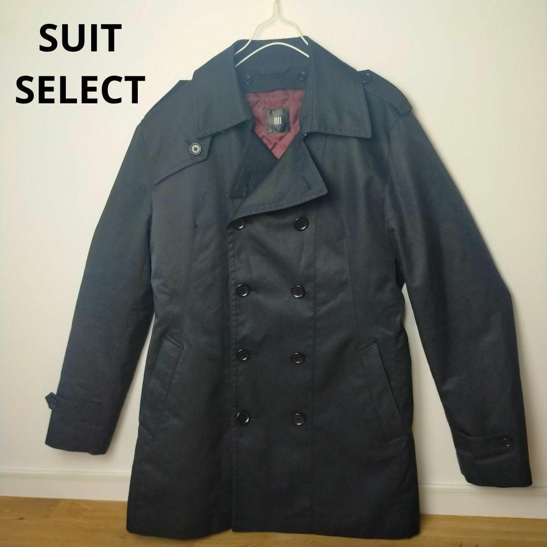 SUIT SELECT スーツセレクト ステンカラーコート ライナー付　LL　黒 メンズのジャケット/アウター(ステンカラーコート)の商品写真