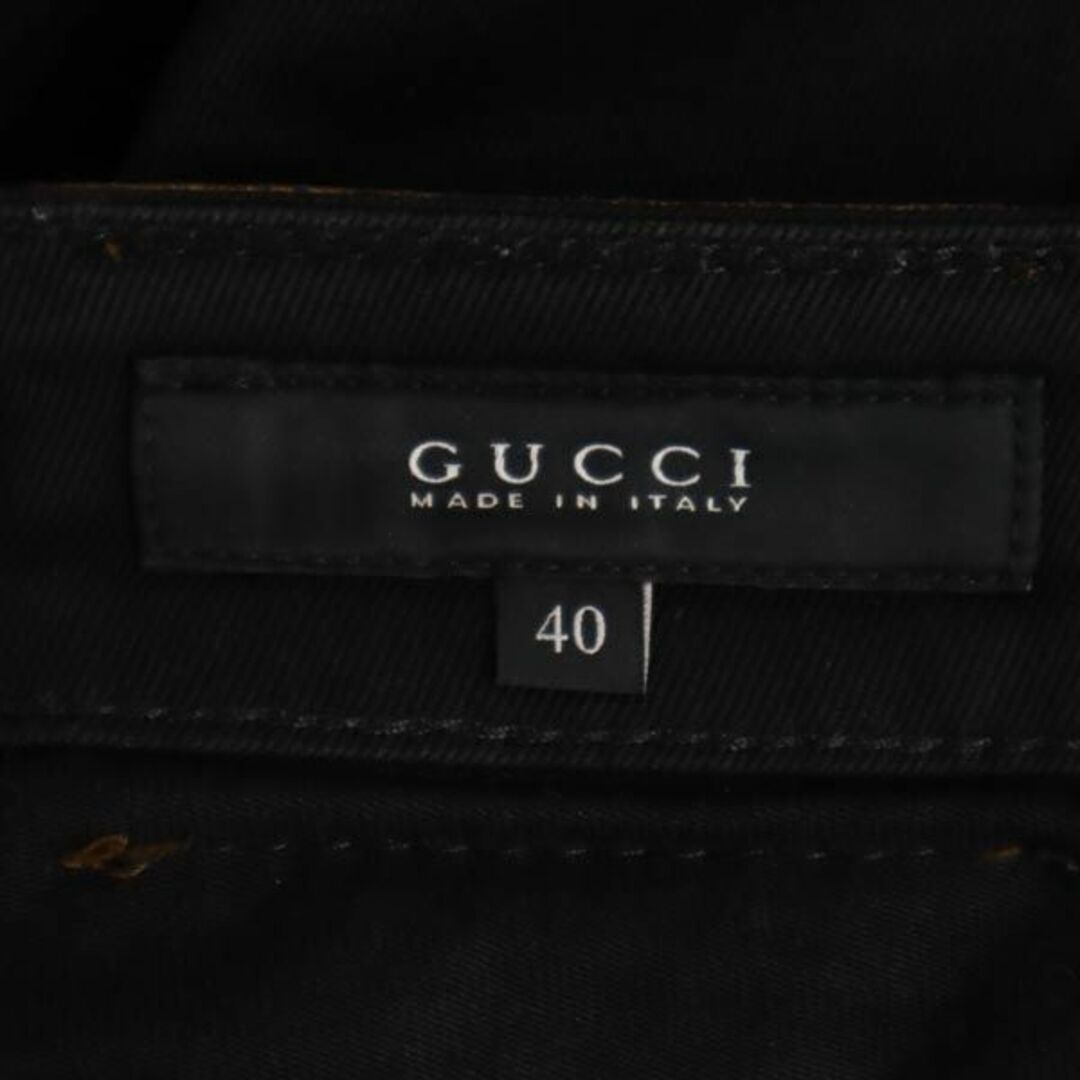 グッチ イタリア製 裾編み上げ デニムパンツ 40 ブラック系 GUCCI ジーパン レディース  【231026】 9