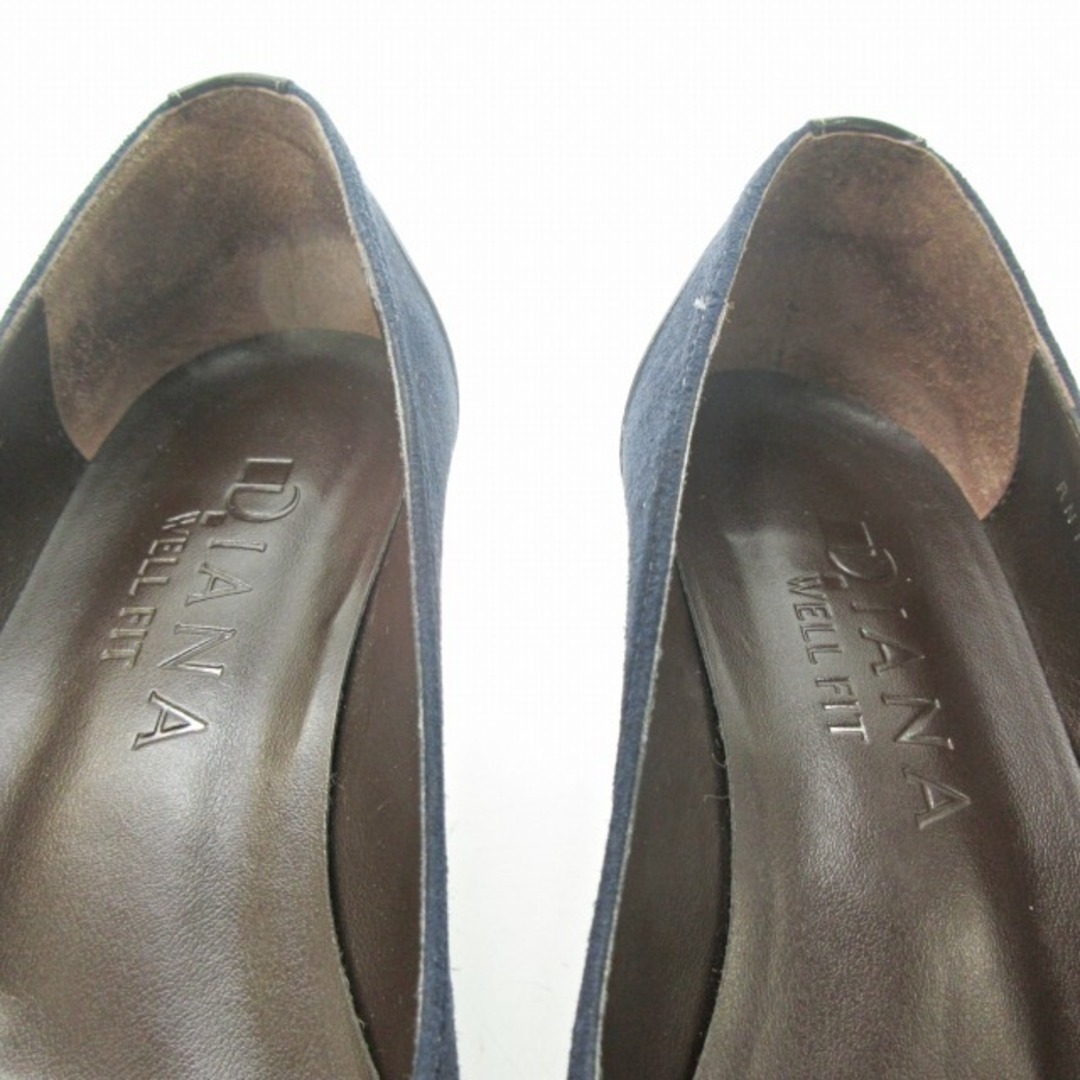 DIANA(ダイアナ)のダイアナ パンプス ヒール スエード エナメル ベルトモチーフ 紺 22 レディースの靴/シューズ(ハイヒール/パンプス)の商品写真