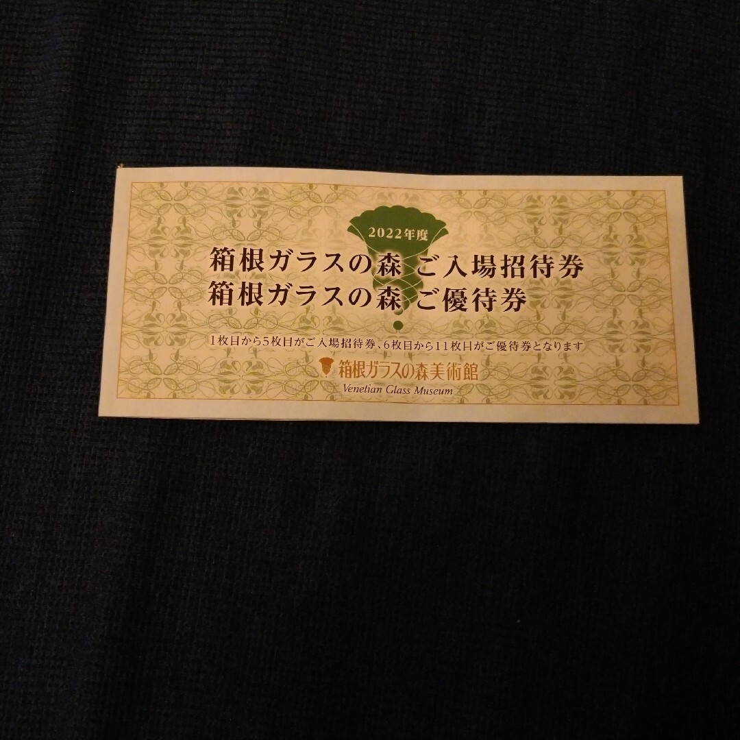 箱根ガラスの森美術館　招待券　２枚